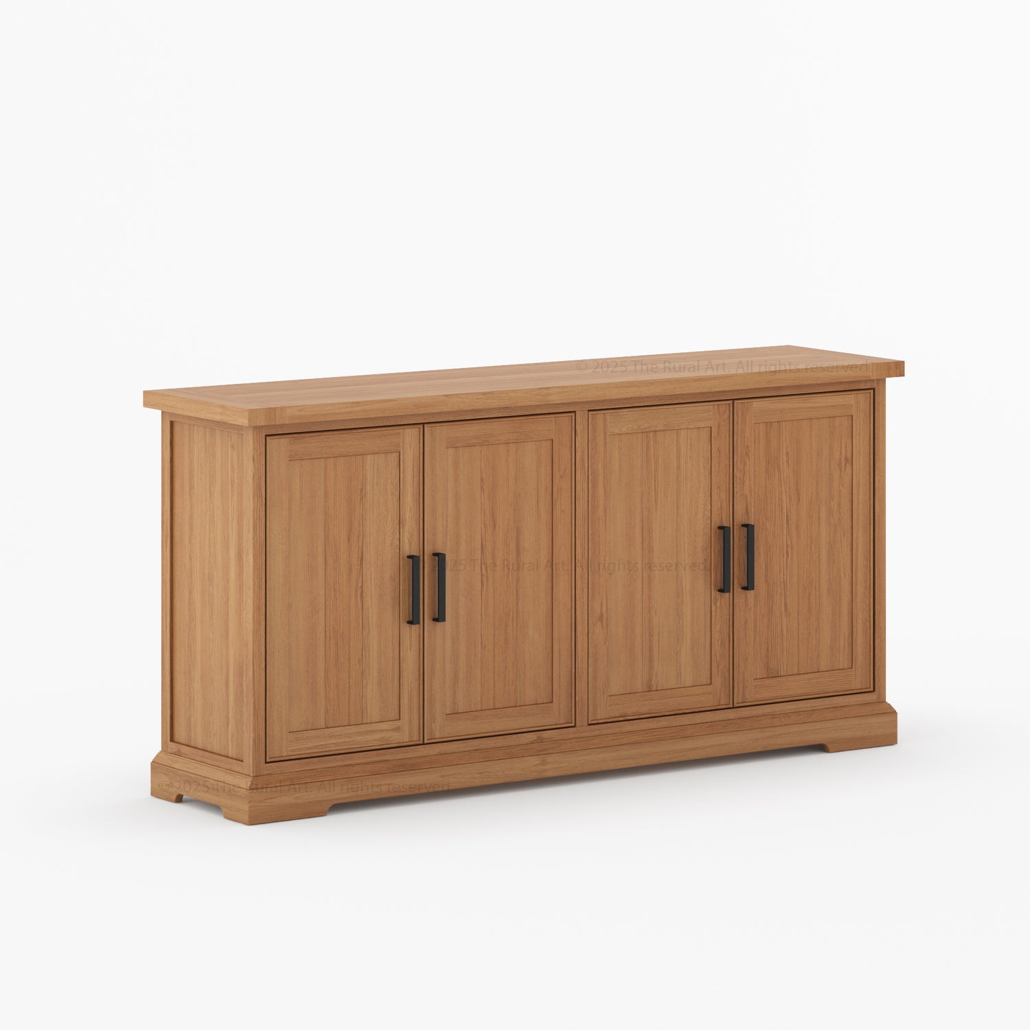 Roseville 4-Door Sideboard Cabinet Solid Wood Storage for Dining or Living Spaces