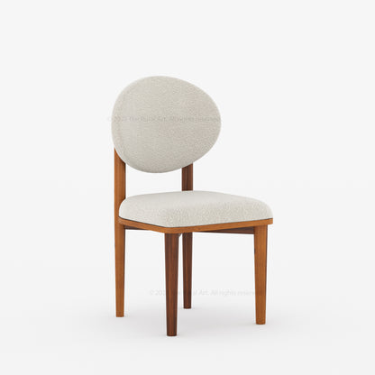 Valdez Upholstered Solid Wood Dining Chair with Rounded Back