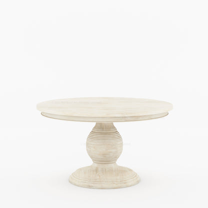 Rome Round Carved Pedestal Dining Table