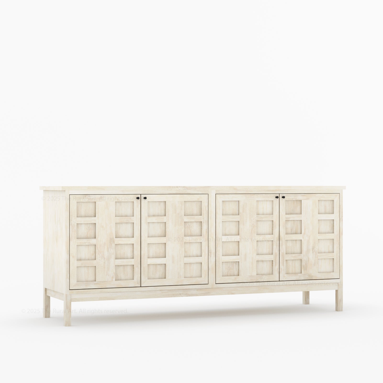 Manhattan Solid Wood Sideboard with Grid Panel Detailing