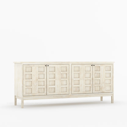 Manhattan Solid Wood Sideboard with Grid Panel Detailing
