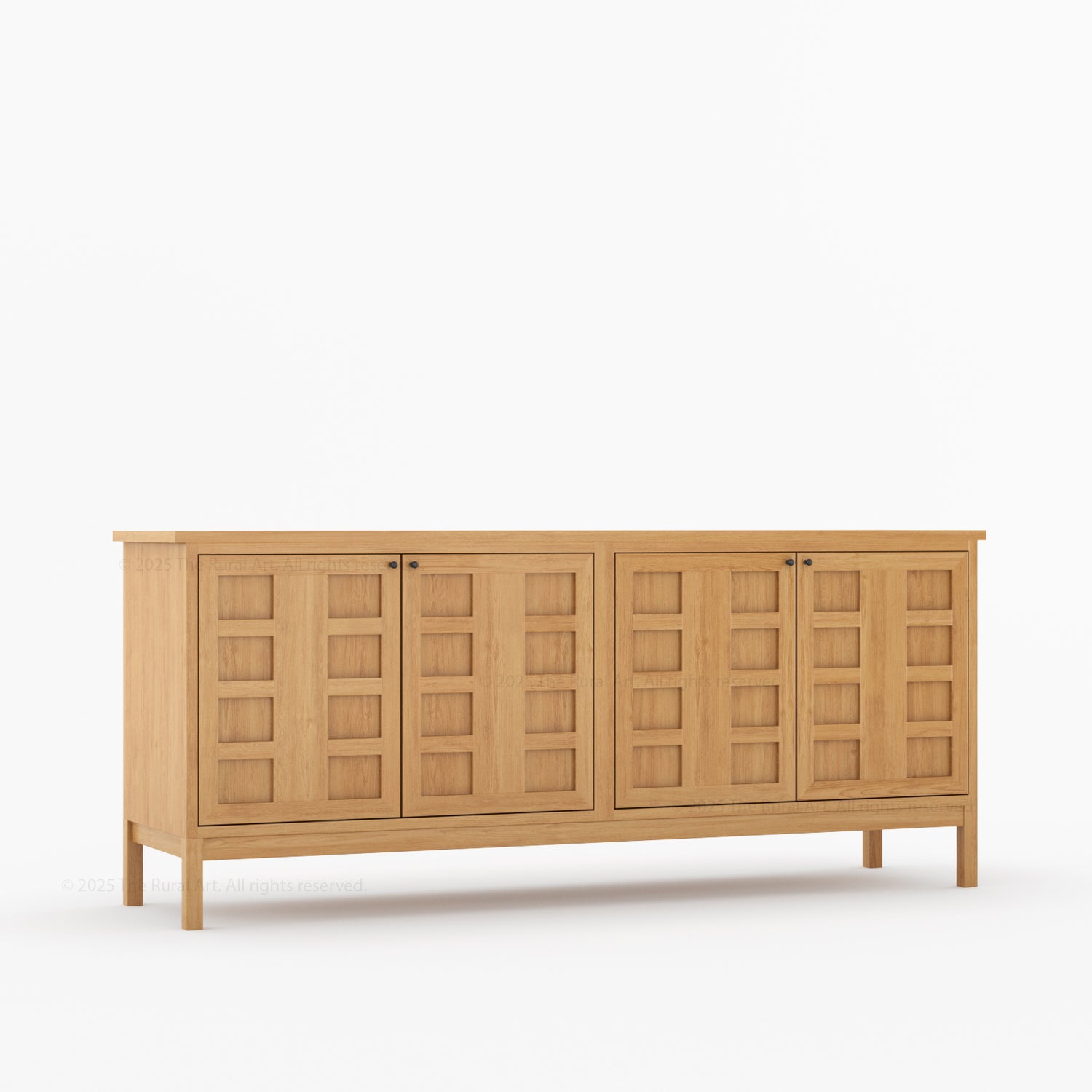 Manhattan Solid Wood Sideboard with Grid Panel Detailing