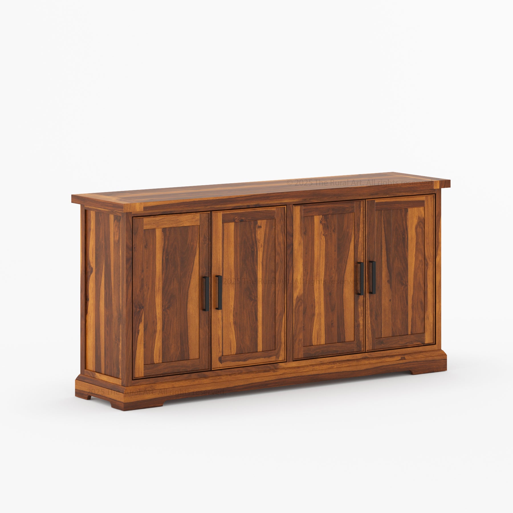 Roseville 4-Door Sideboard Cabinet Solid Wood Storage for Dining or Living Spaces