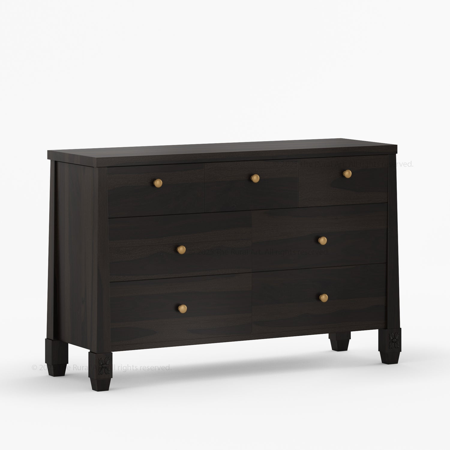 Dothan Solid Wood Dresser with Carved Floral Legs