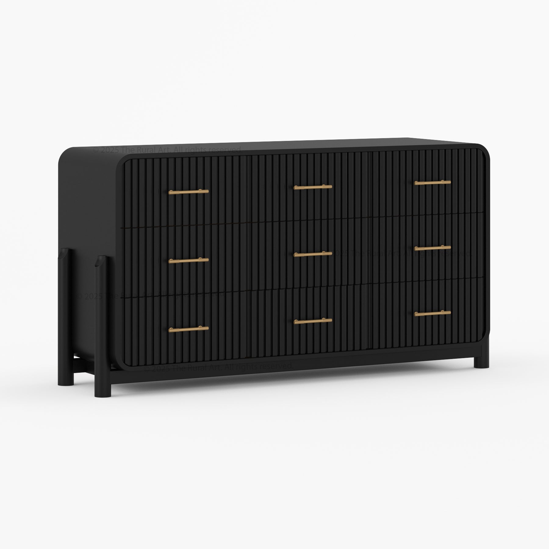 Lewes Fluted Solid Wood 9 Drawer Dresser