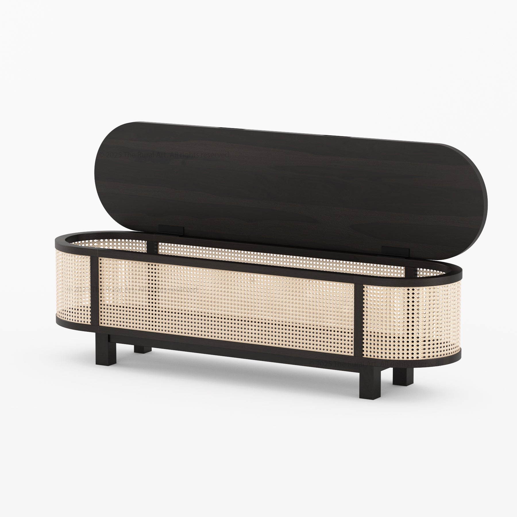 Davis Solid Wood &amp; Cane Storage Bench