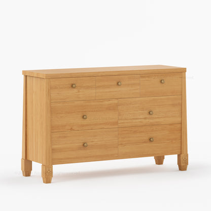 Dothan Solid Wood Dresser with Carved Floral Legs