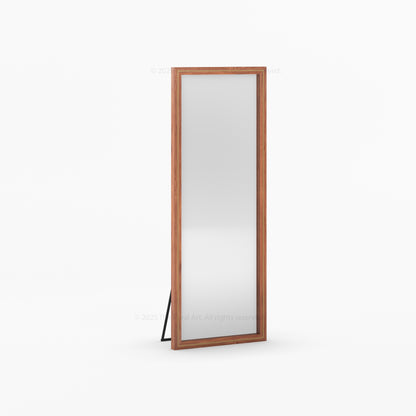 Branson Solid Wood Tall Mirror Frame with Brass Inlay Detailing