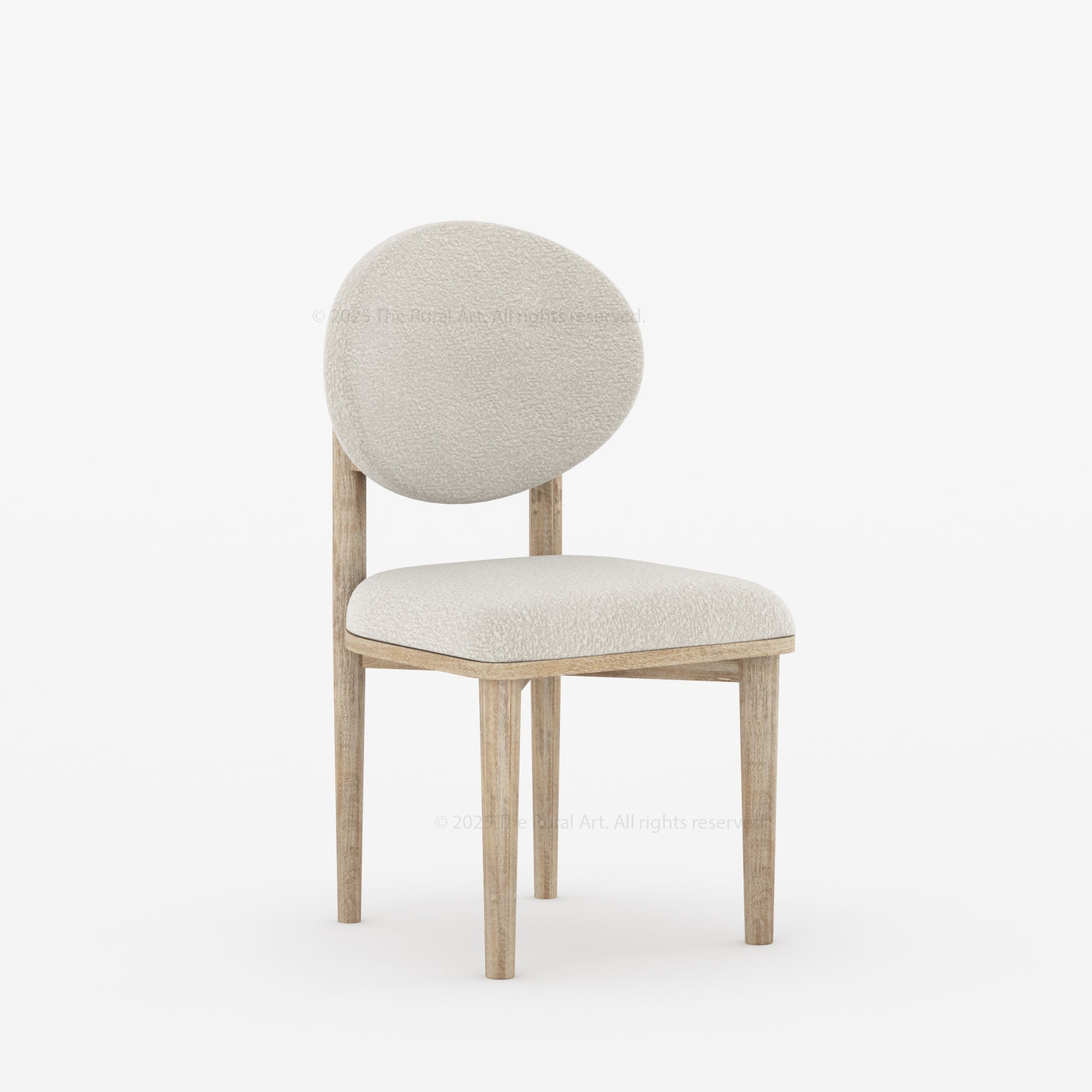 Valdez Upholstered Solid Wood Dining Chair with Rounded Back