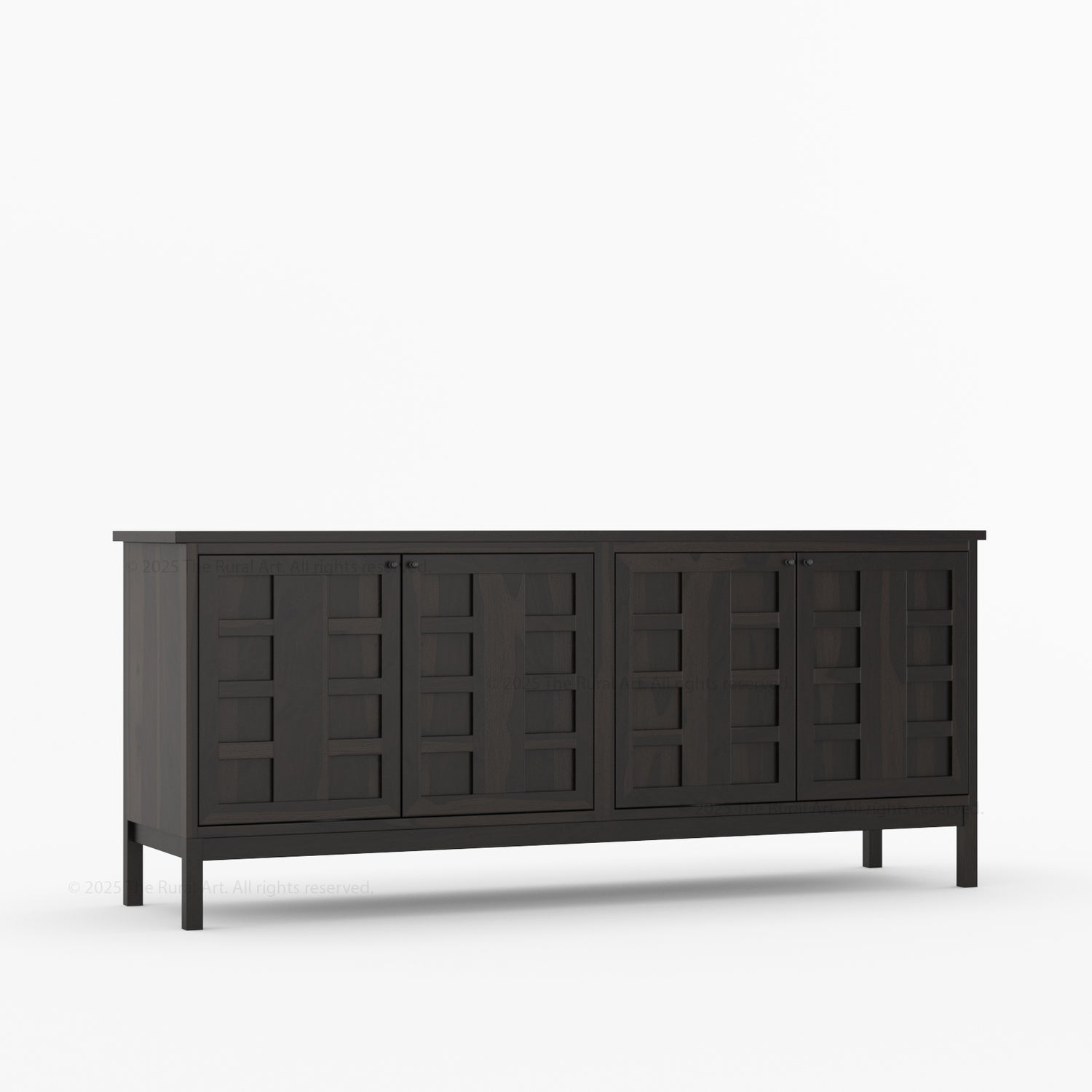 Manhattan Solid Wood Sideboard with Grid Panel Detailing