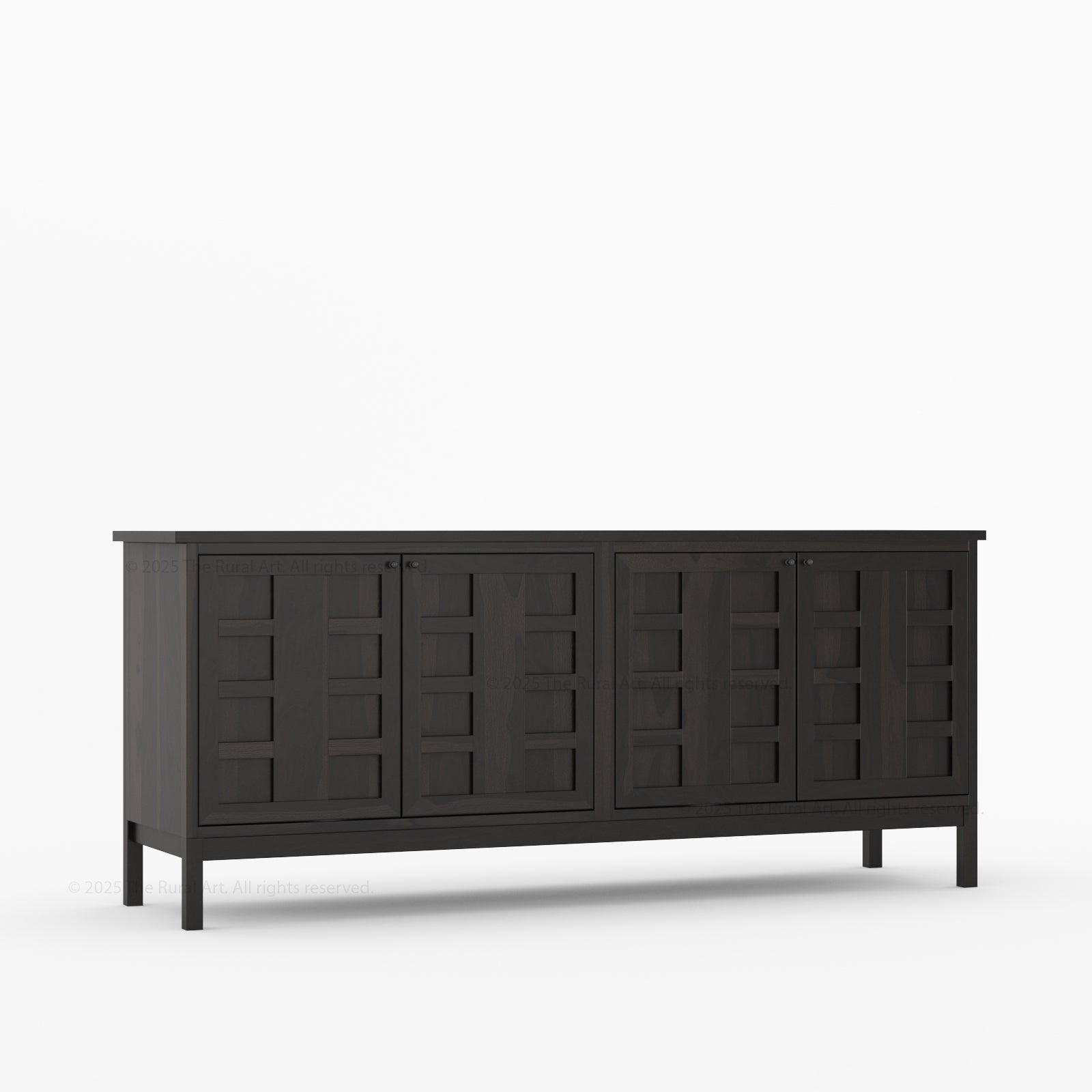 Manhattan Solid Wood Sideboard with Grid Panel Detailing
