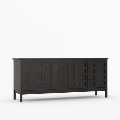 Manhattan Solid Wood Sideboard with Grid Panel Detailing