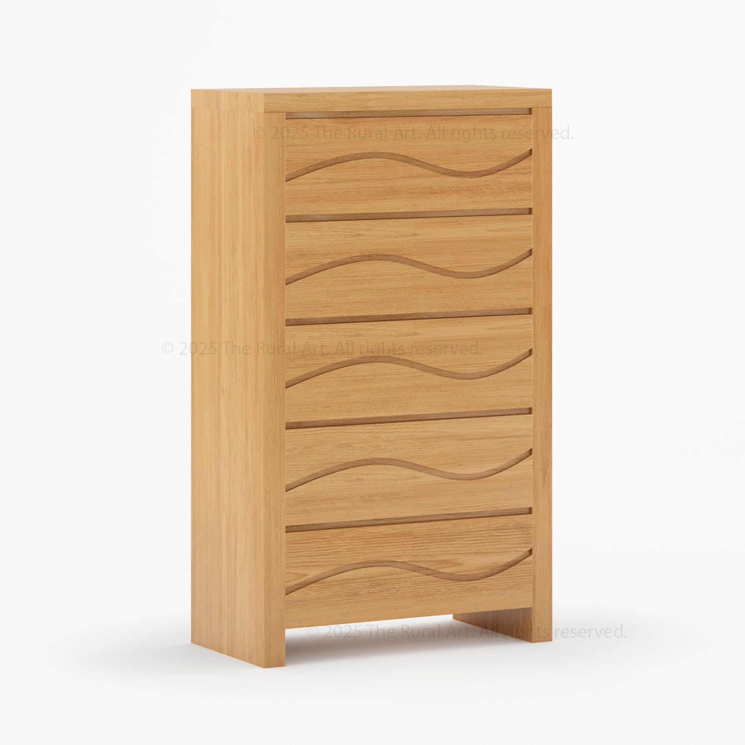 Seabrook Real Wood Drawer Dresser with Wave-Carved Fronts
