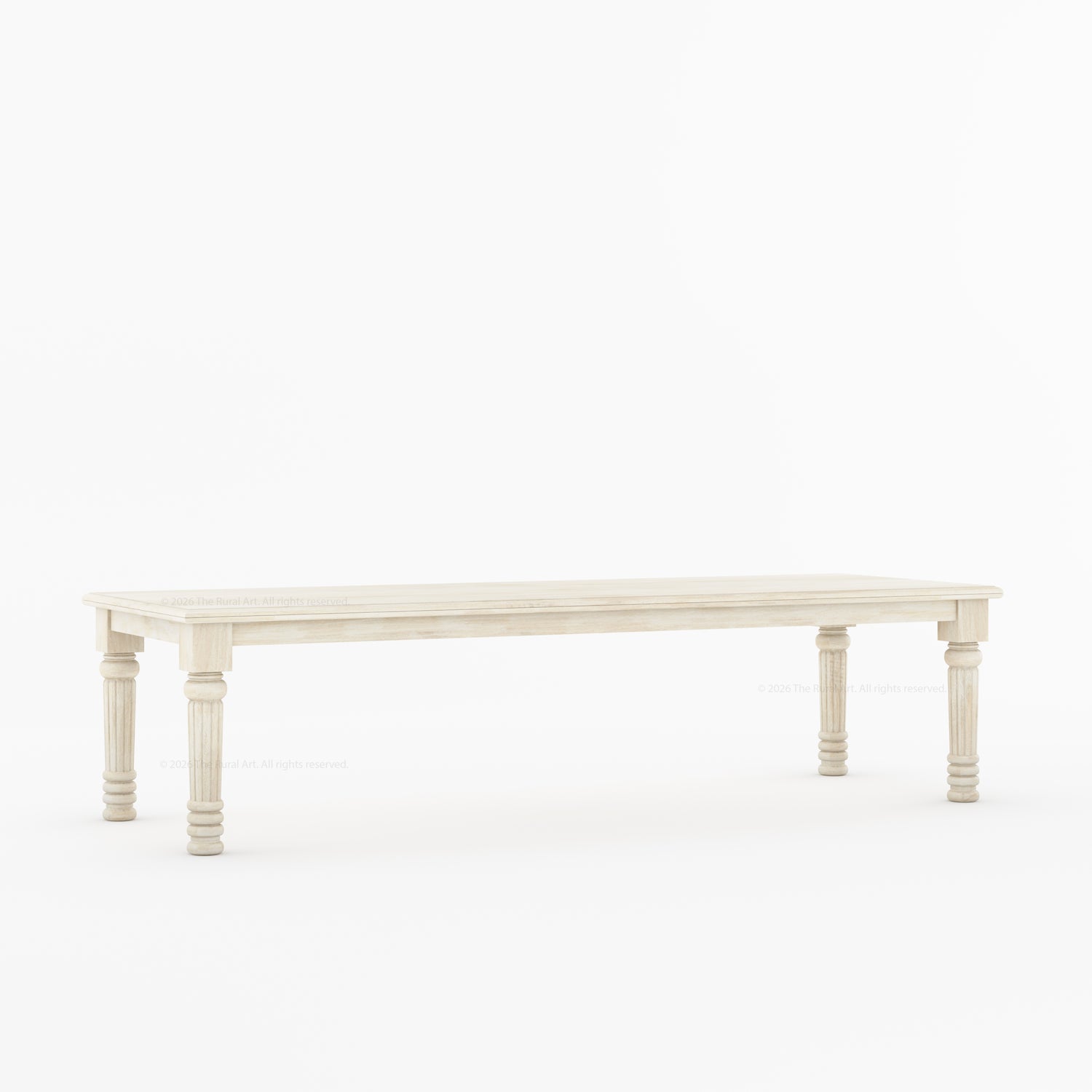 Indiana Traditional Solid Wood Rectangular Dining Table with Turned Fluted Legs