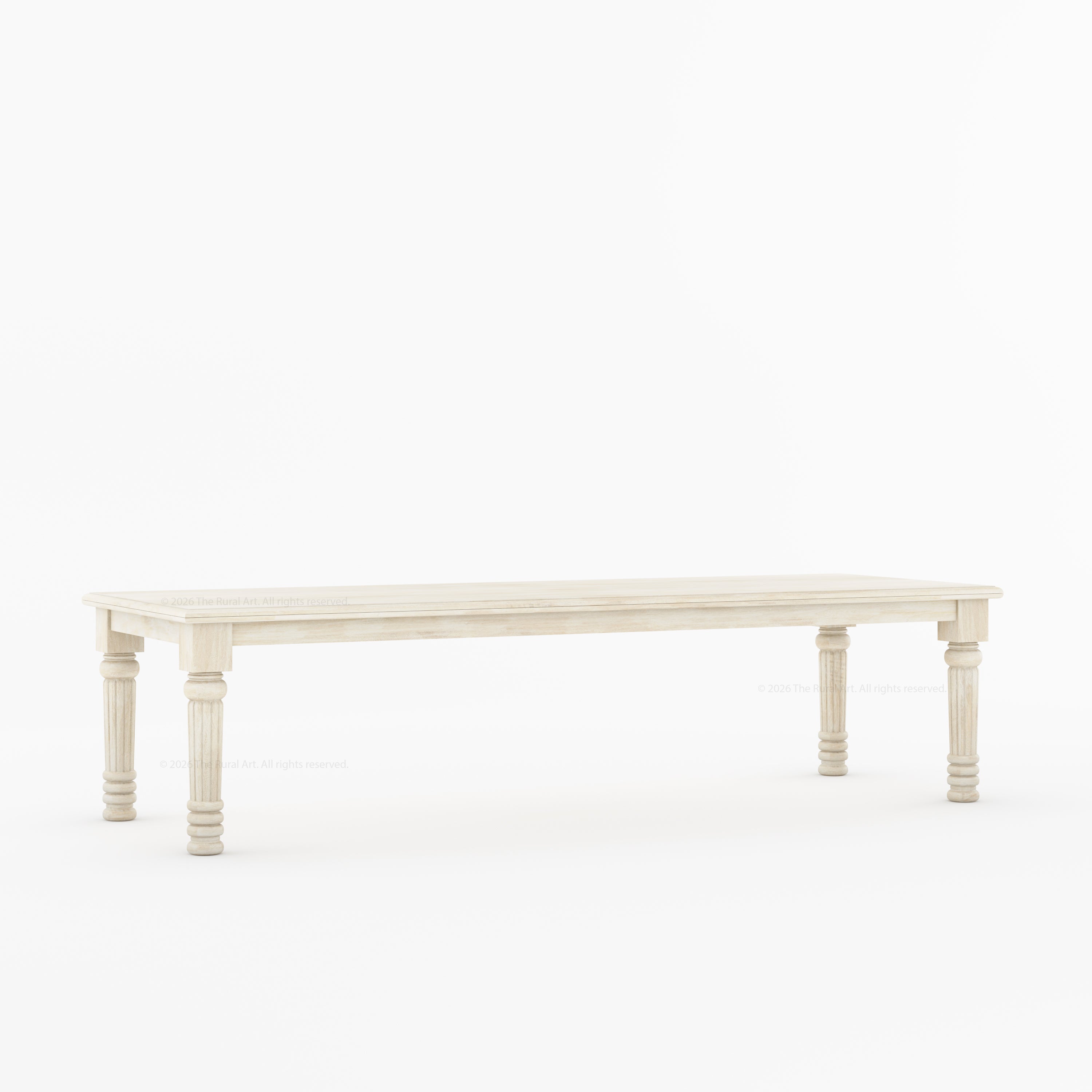Indiana Traditional Solid Wood Rectangular Dining Table with Turned Fluted Legs