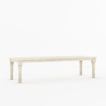 Indiana Traditional Solid Wood Rectangular Dining Table with Turned Fluted Legs