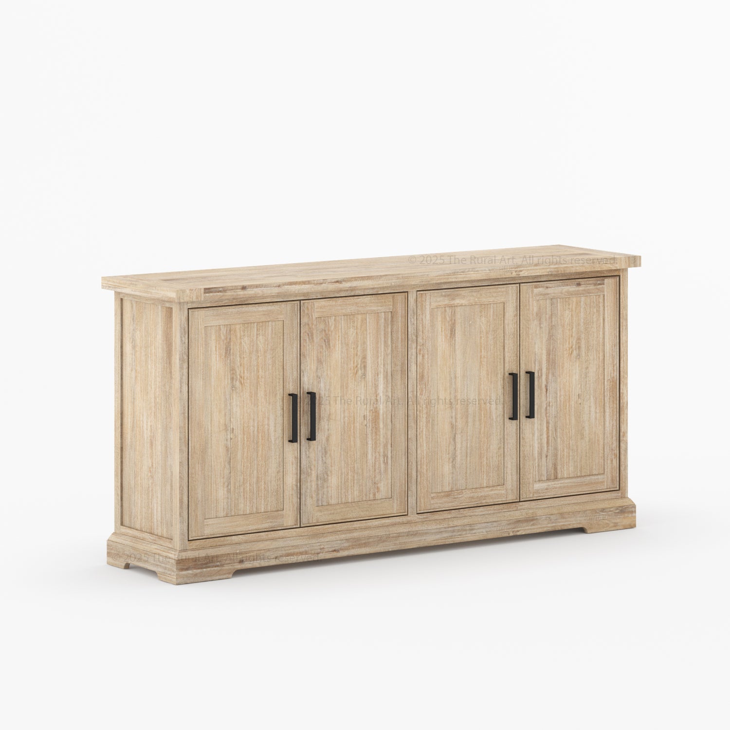 Roseville 4-Door Sideboard Cabinet Solid Wood Storage for Dining or Living Spaces