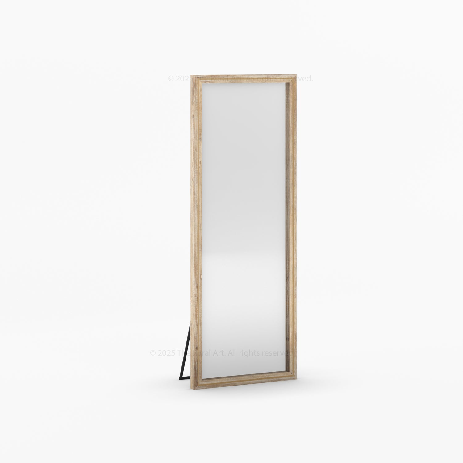 Branson Solid Wood Tall Mirror Frame with Brass Inlay Detailing