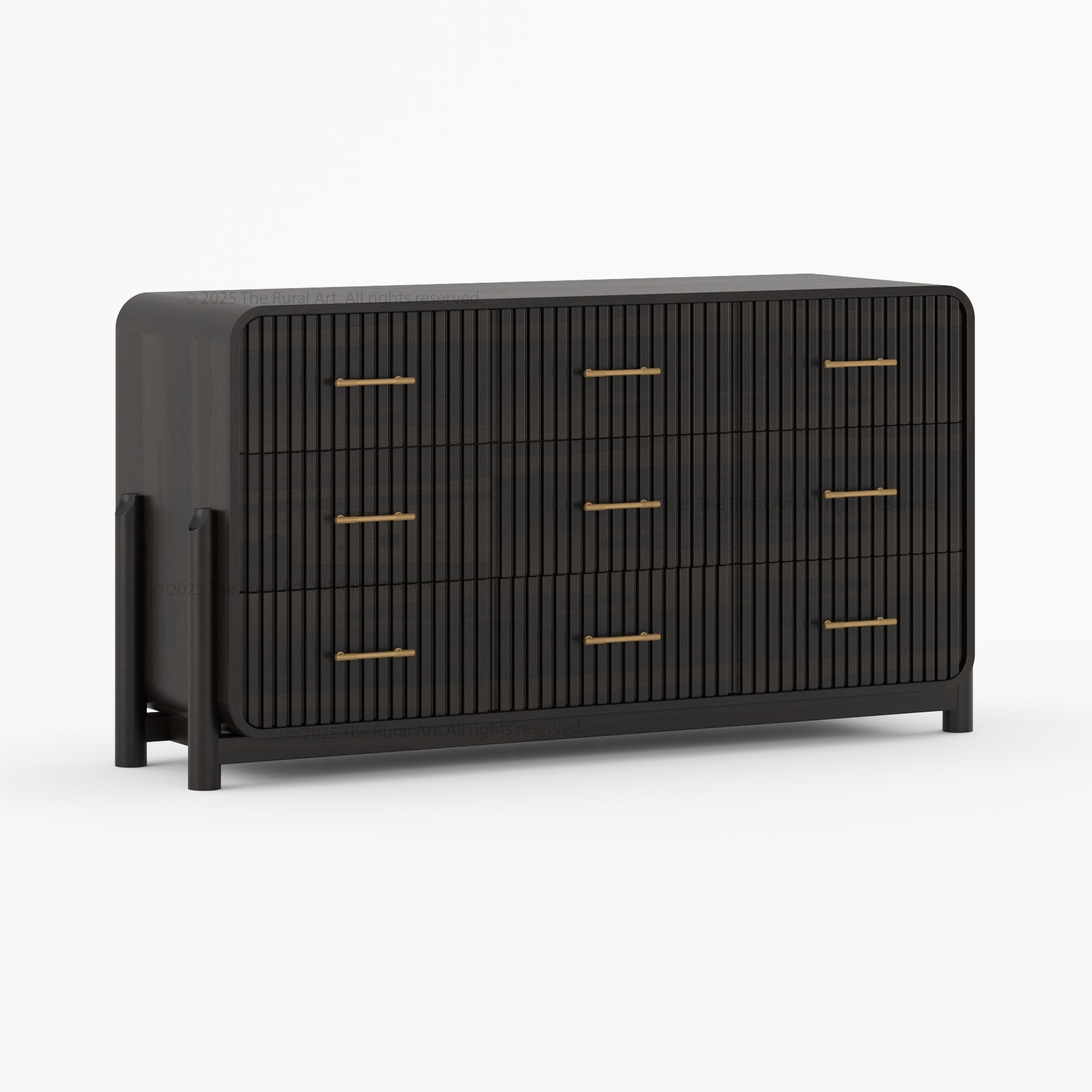 Lewes Fluted Solid Wood 9 Drawer Dresser