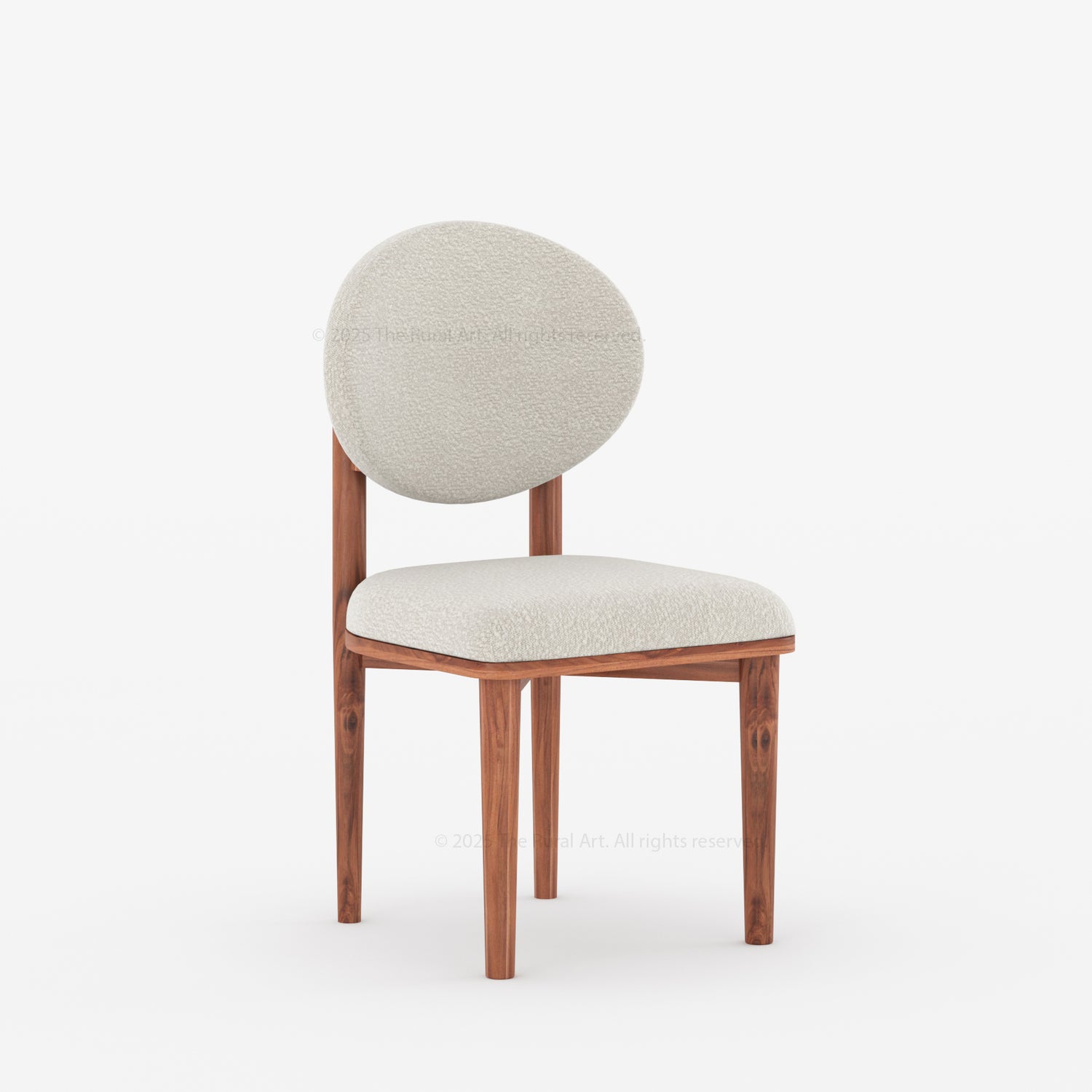 Valdez Upholstered Solid Wood Dining Chair with Rounded Back
