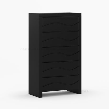 Seabrook Real Wood Drawer Dresser with Wave-Carved Fronts