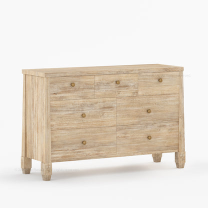 Dothan Solid Wood Dresser with Carved Floral Legs