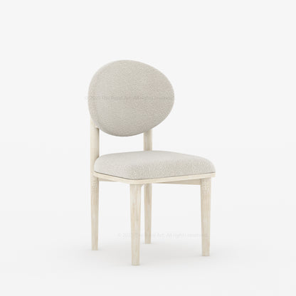 Valdez Upholstered Solid Wood Dining Chair with Rounded Back