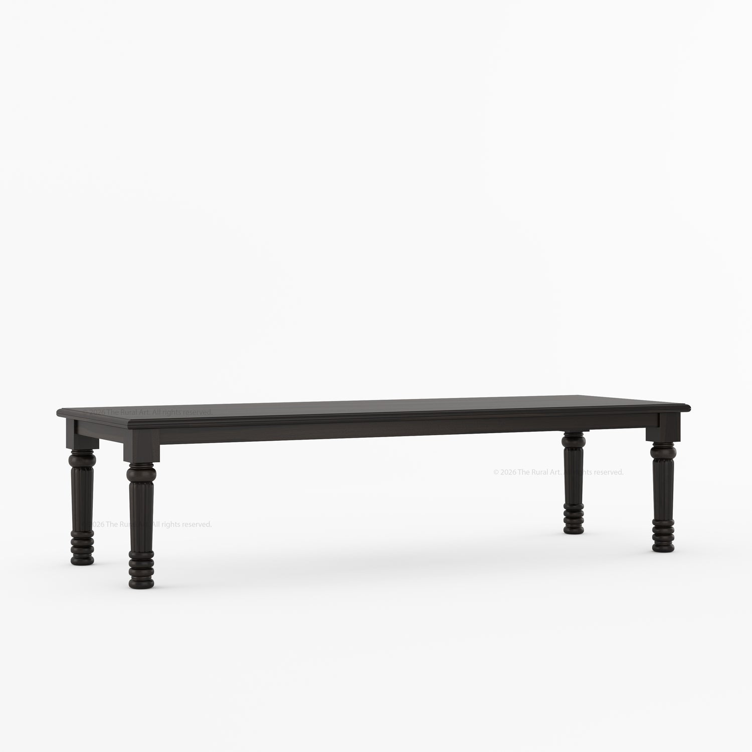 Indiana Traditional Solid Wood Rectangular Dining Table with Turned Fluted Legs