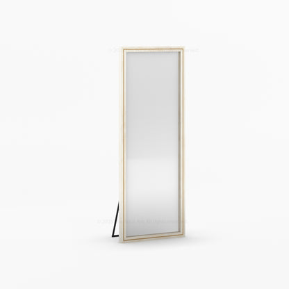 Branson Solid Wood Tall Mirror Frame with Brass Inlay Detailing