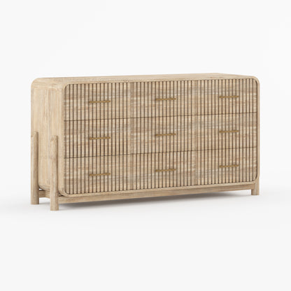 Lewes Fluted Solid Wood 9 Drawer Dresser