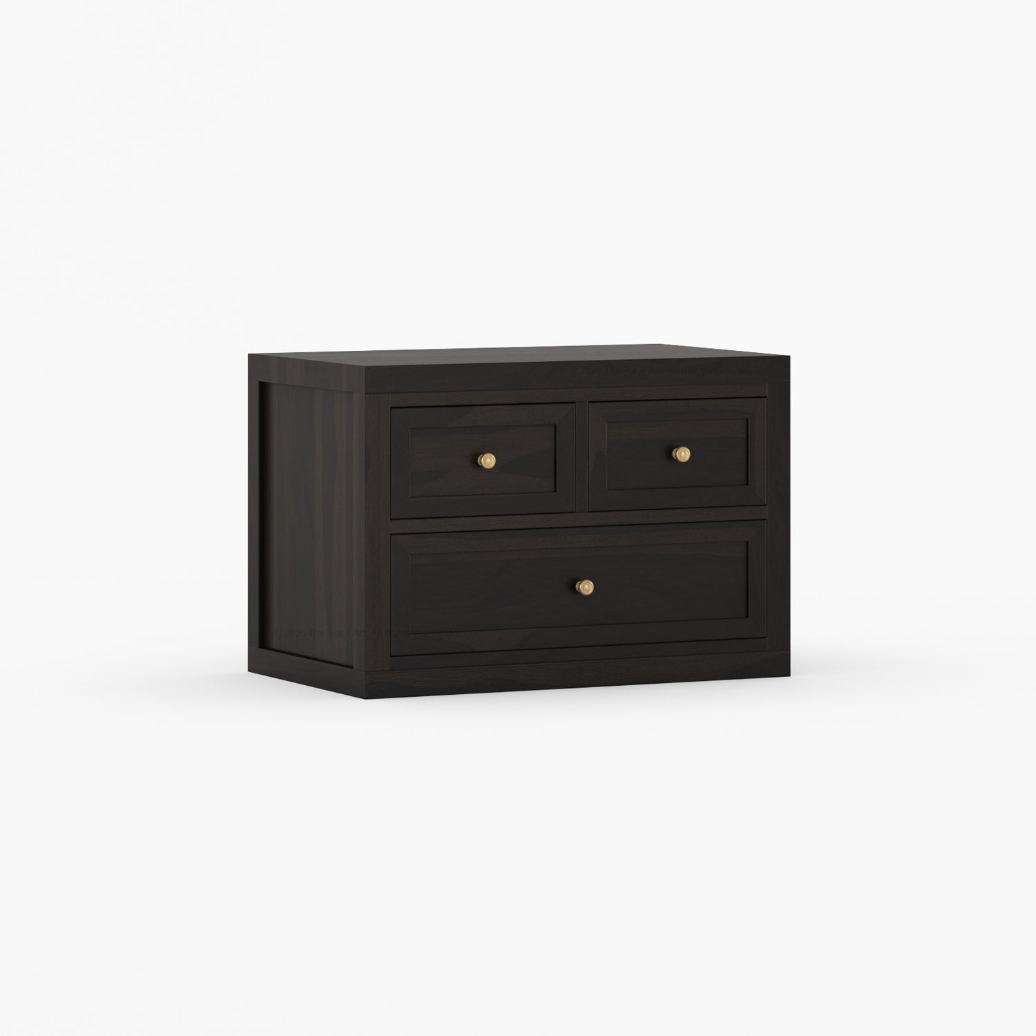 Seward Modern Heritage Solid Wood Nightstand with 3 Drawers &amp; Panel Detailing