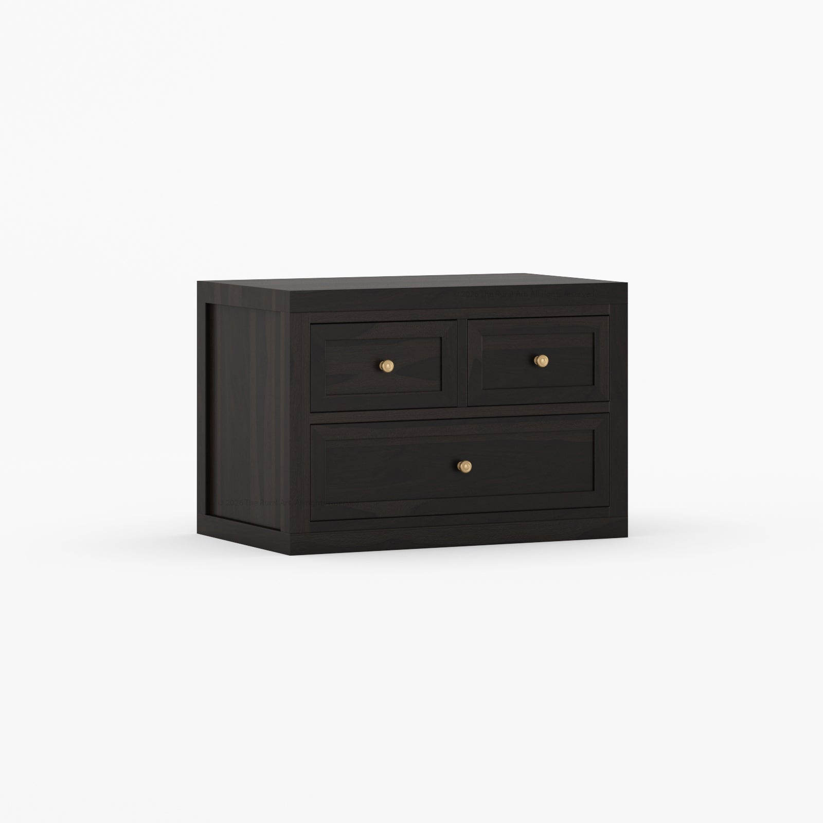 Seward Modern Heritage Solid Wood Nightstand with 3 Drawers &amp; Panel Detailing