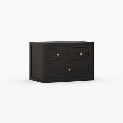 Seward Modern Heritage Solid Wood Nightstand with 3 Drawers &amp; Panel Detailing
