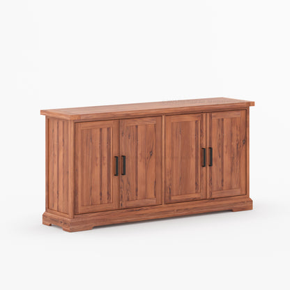 Roseville 4-Door Sideboard Cabinet Solid Wood Storage for Dining or Living Spaces