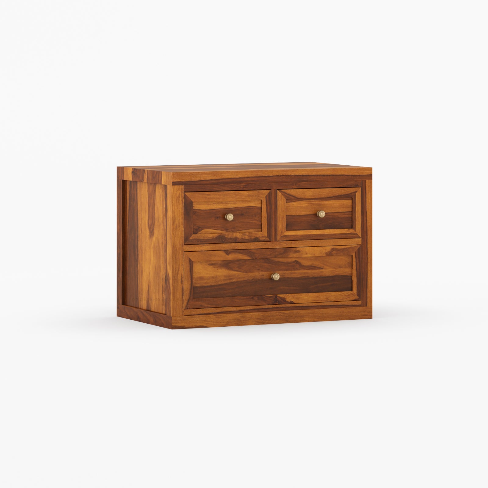 Seward Modern Heritage Solid Wood Nightstand with 3 Drawers &amp; Panel Detailing