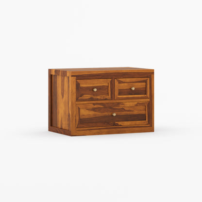 Seward Modern Heritage Solid Wood Nightstand with 3 Drawers &amp; Panel Detailing