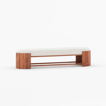 Chico Modern Solid Wood Upholstered Bedside Bench