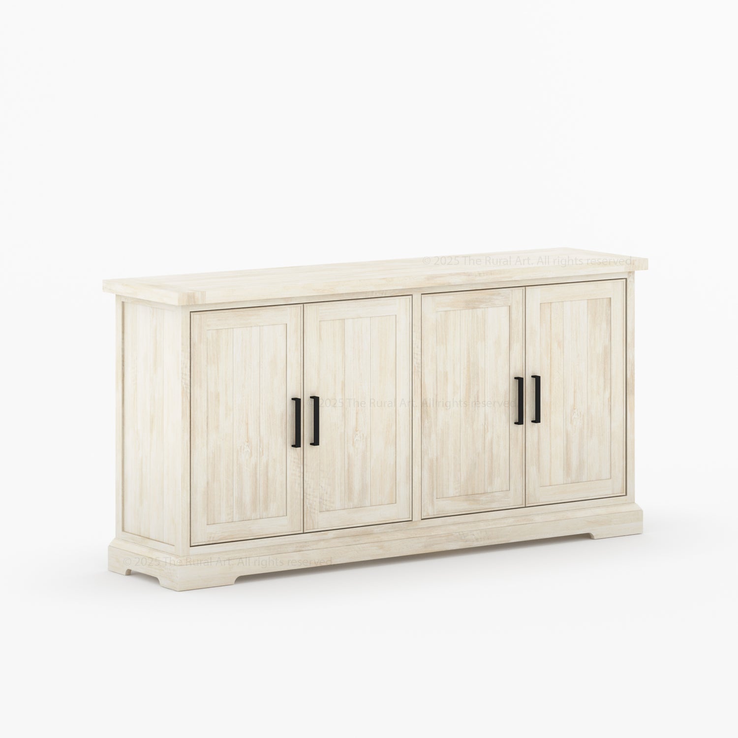 Roseville 4-Door Sideboard Cabinet Solid Wood Storage for Dining or Living Spaces
