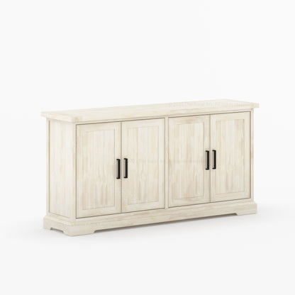 Roseville 4-Door Sideboard Cabinet Solid Wood Storage for Dining or Living Spaces