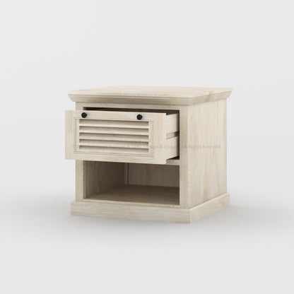 Costa Mesa Night Stand with Drawer Solid Wood