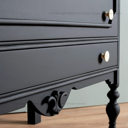 Mount Vernon Black Vintage Dresser – Timeless Elegance with Classic Charm