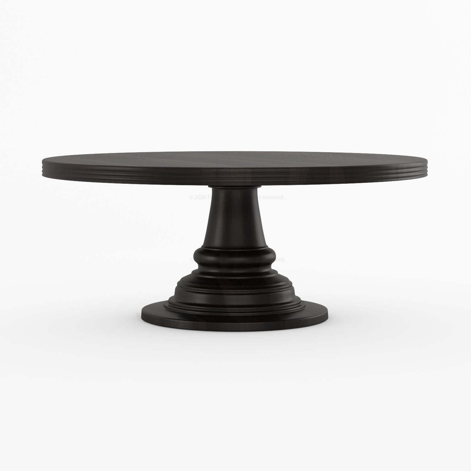 High Point Sculpted Pedestal Solid Wood Round Dining Table