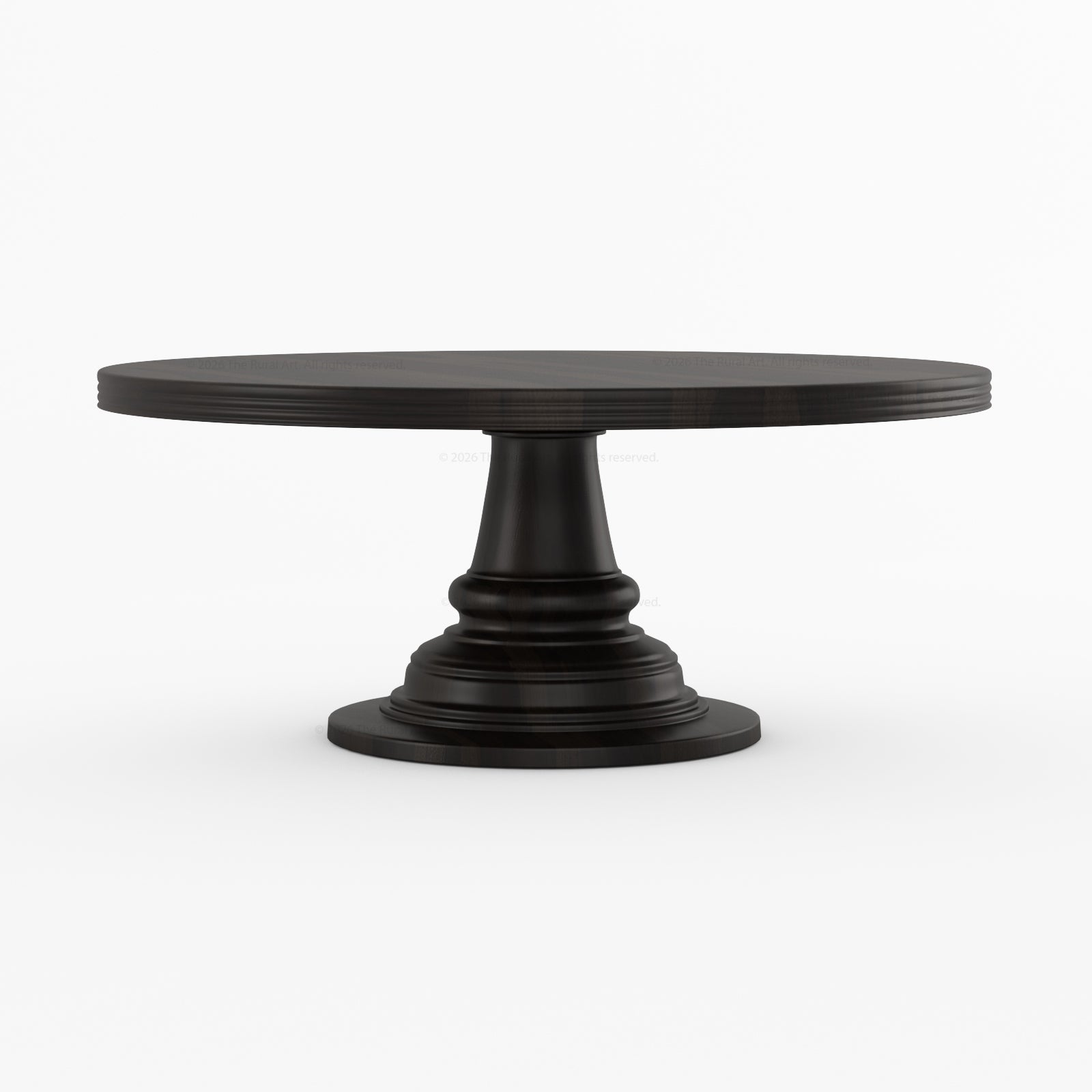 High Point Sculpted Pedestal Solid Wood Round Dining Table