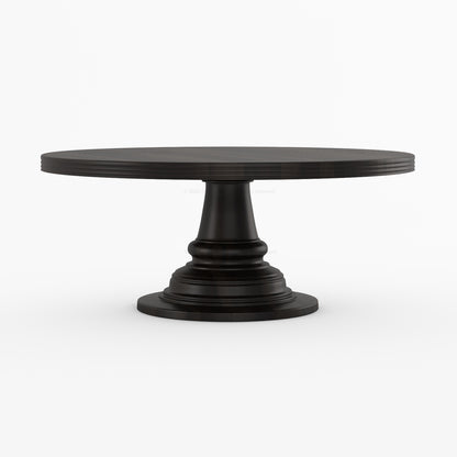 High Point Sculpted Pedestal Solid Wood Round Dining Table