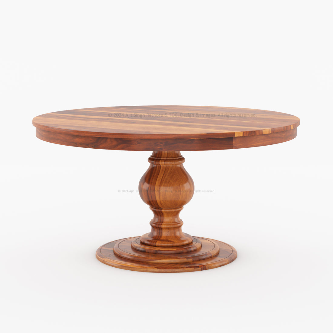 Clanton Solid Wood Rustic Round Dining Table