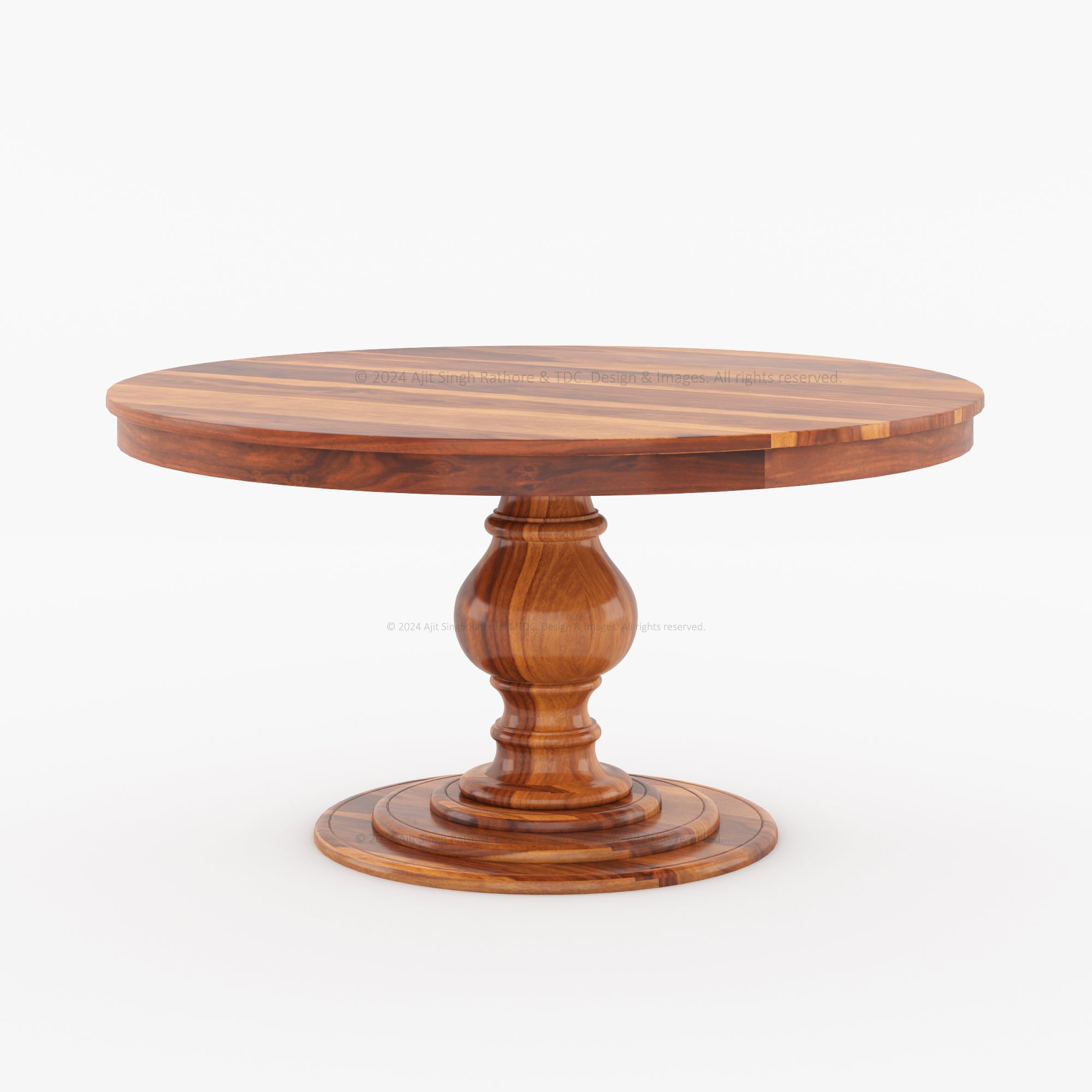 Clanton Solid Wood Rustic Round Dining Table