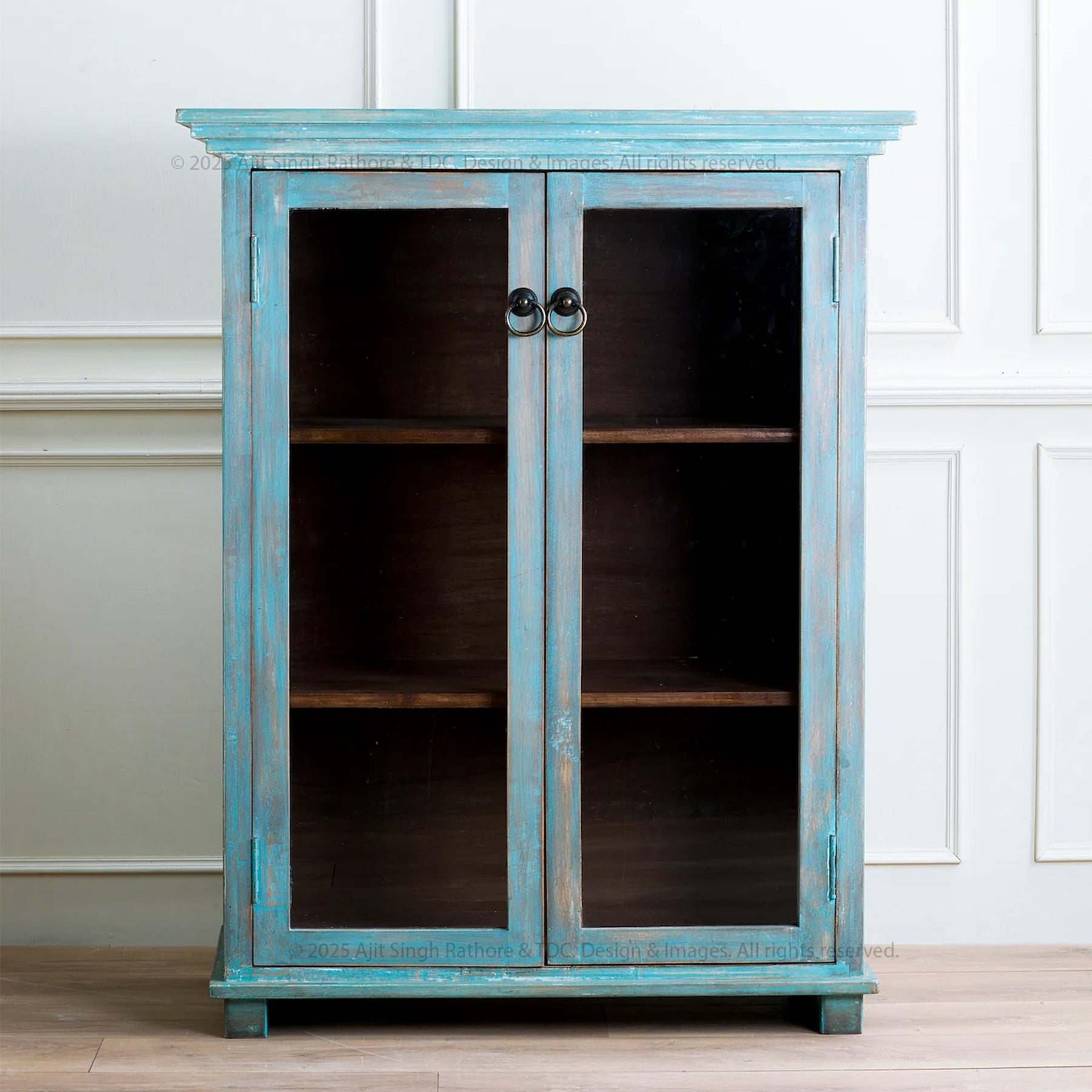 Binghamton Solid Wood Rustic Storage Cabinet with Shelves