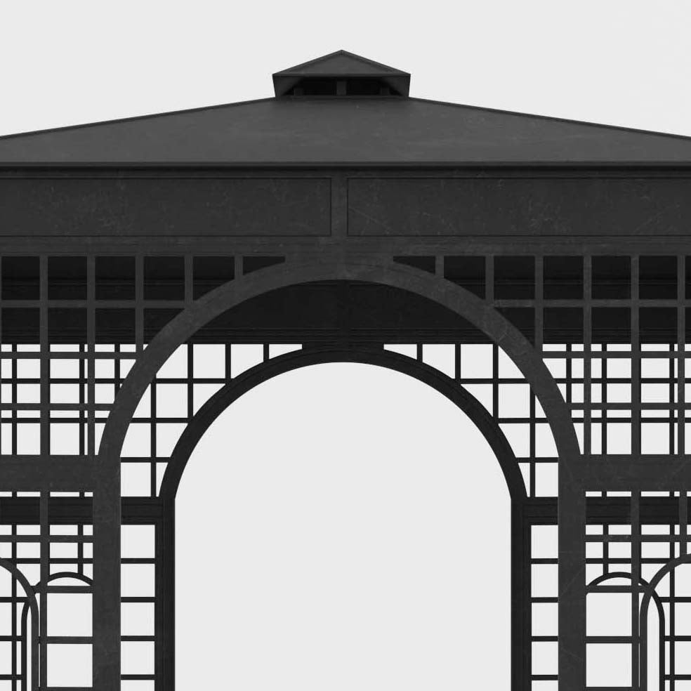 Old Estate Wrought Iron Garden Gazebo – Timeless Architectural Elegance