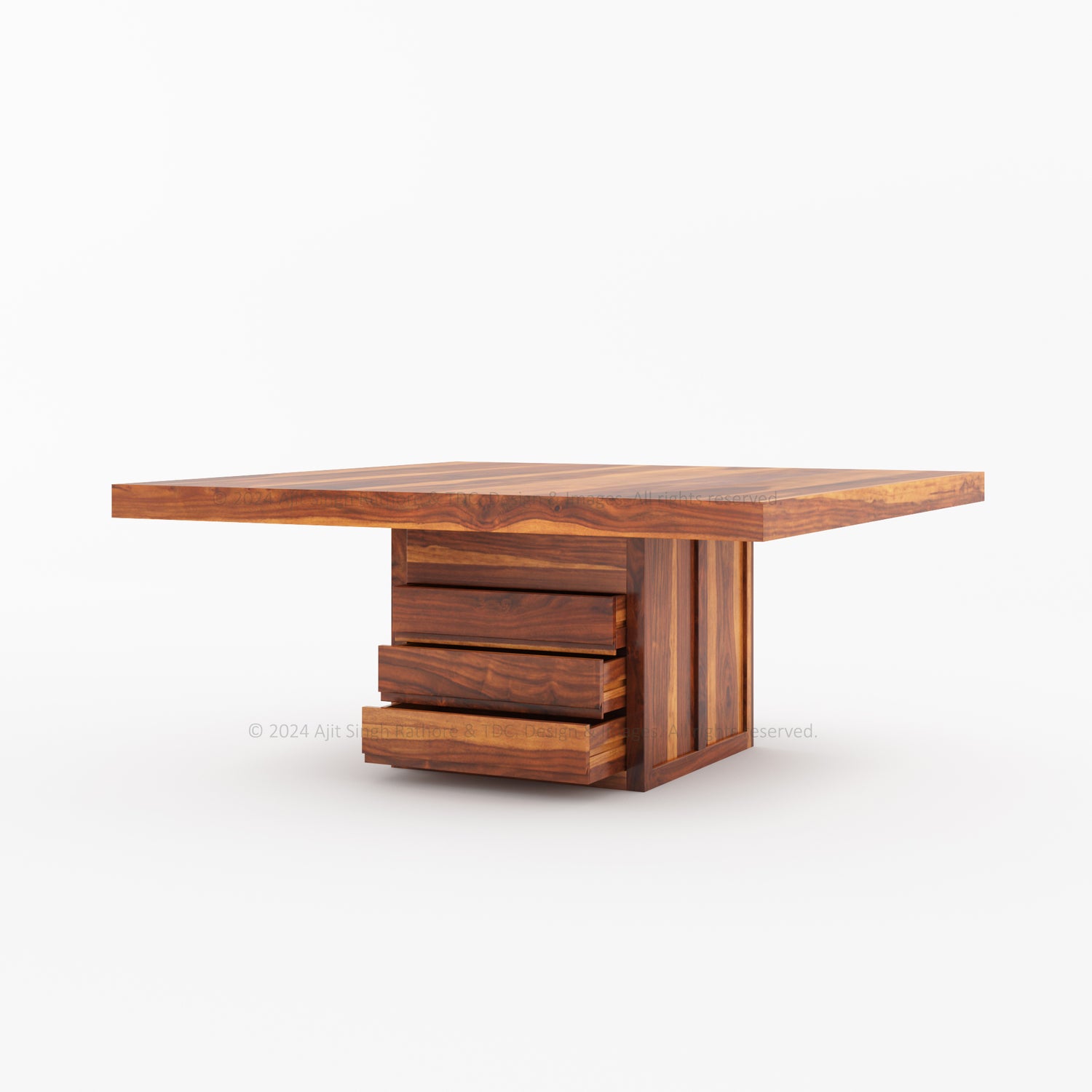 Arcadia Solid Wood Dining Table With Storage