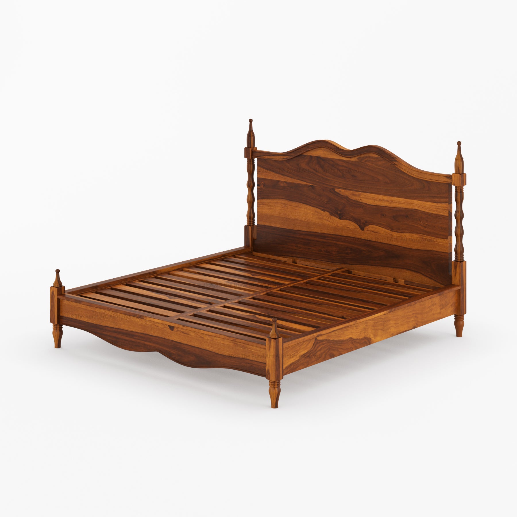 Jasper Handcrafted Solid Wood Bedroom Set with Turned Legs &amp; Sculpted Profiles